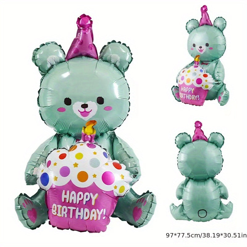 1pc 4D Sitting Cake Bear Cartoon Balloon Decoration