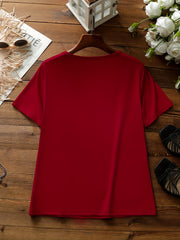Print Casual Two piece Set Crew Neck Tee & Shorts Outfits Women's Clothing