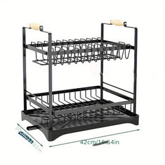 2 Tier Dish Drying Rack with Cup Holder