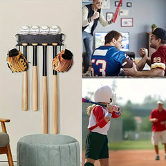 Metal Wall Mounted Bat Storage Rack Baseball Display Rack Minimalist Bat Stand