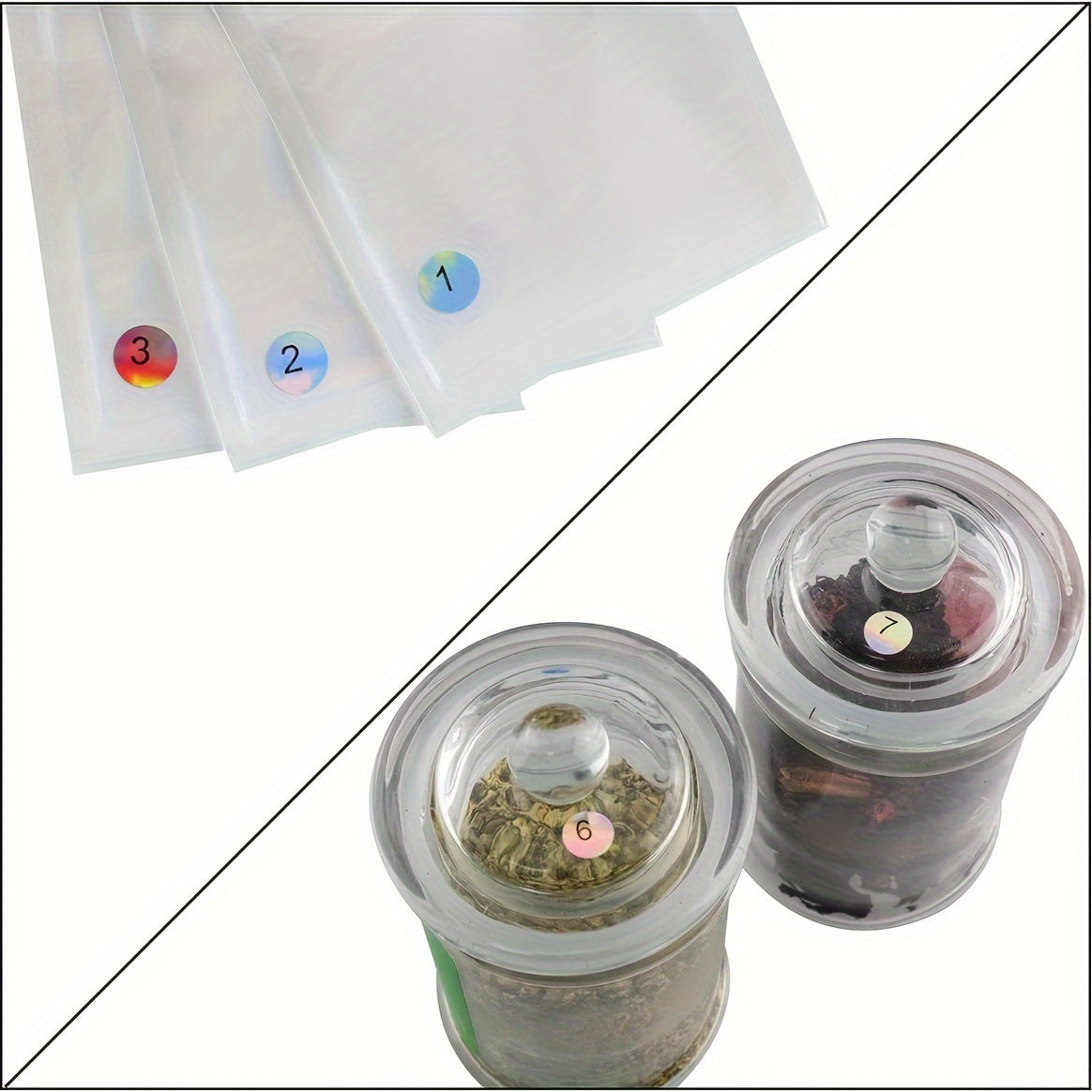 Reflective Laser Small Round Consecutive Numbers Stickers 1-100