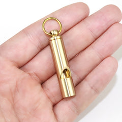 Brass Emergency Survival Whistle Keychain Outdoor Tool