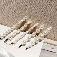 5pcs Sparkling Faux Pearl Hair Clips Vintage Hair Accessories