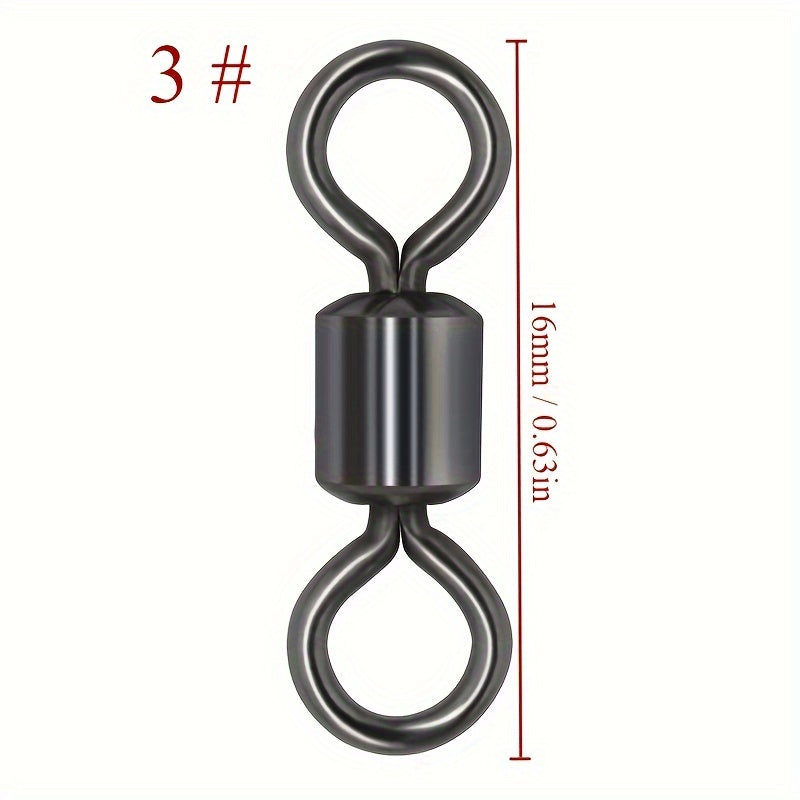 10pcs Fishing Barrel Swivels Hook Line Connectors Saltwater Freshwat