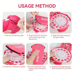 Girls Gemstones Kit Princess Makeup Set Rhinestone Hair DIY