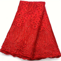 African Silk Lace Glitter French Embroidery Tulle for Wedding