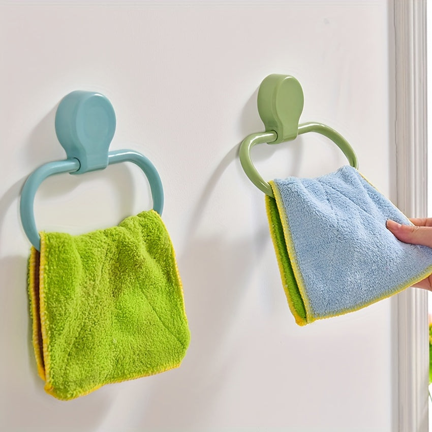 No Punching Seamless Bathroom Towel Rack Kitchen Pot Cover Rag Storage