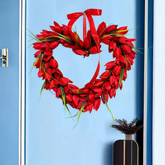 Tulip Heart Garland Indoor Outdoor Decoration Window Showcase Party Supplies