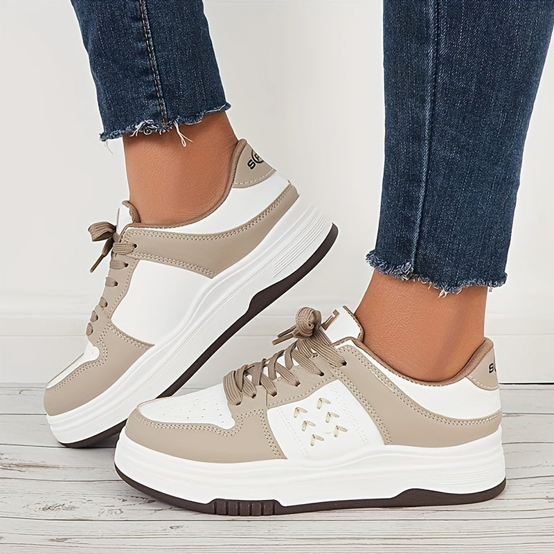 Women's Wheat Graphic Skate Shoes Low Top Flatform Comfortable Walking Shoes