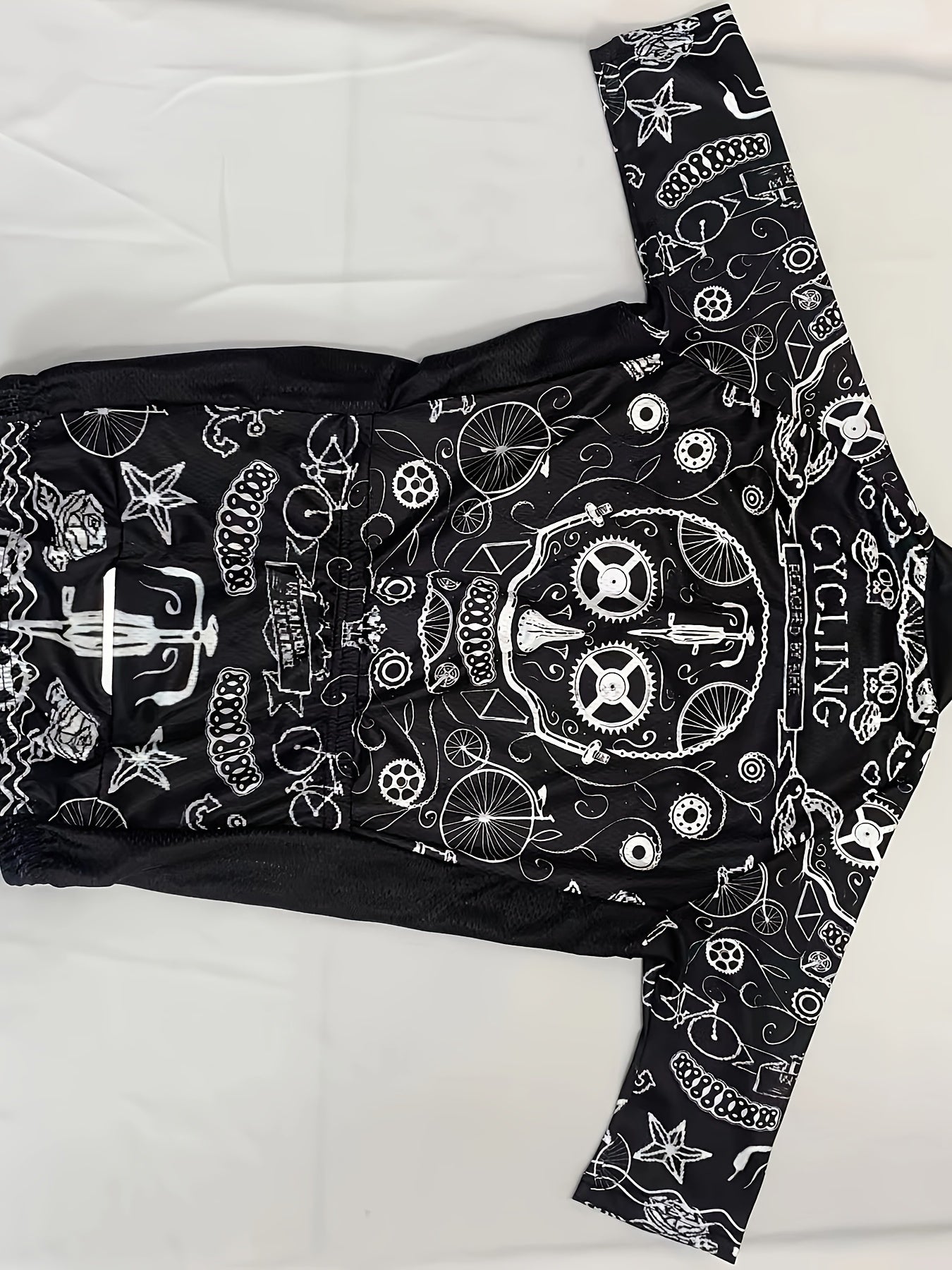 YTCYCLE Men's Zip Up Skull & Graffiti Cycling Jersey
