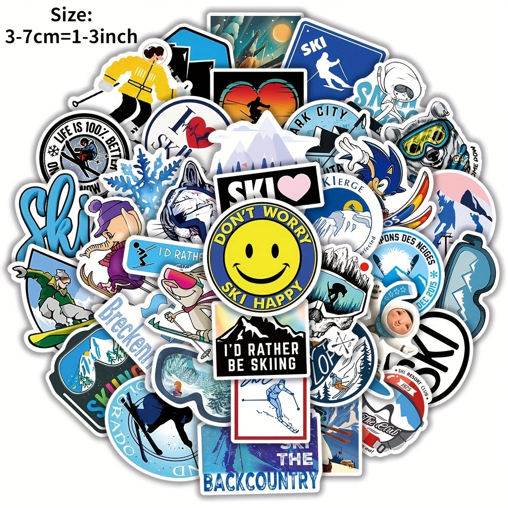 50Pcs Ski Series Graffiti Stickers Waterproof Decorative DIY Creative Toys