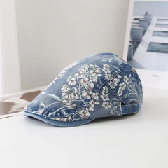 Ethnic Denim Classic Streetwear Floral Print Retro Couple Hat