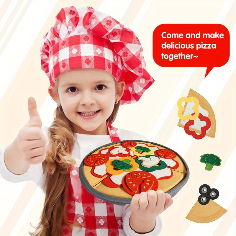 Kids' Pizza Toy Set Kitchen Pretend Play Food Game Flannel Vegetable