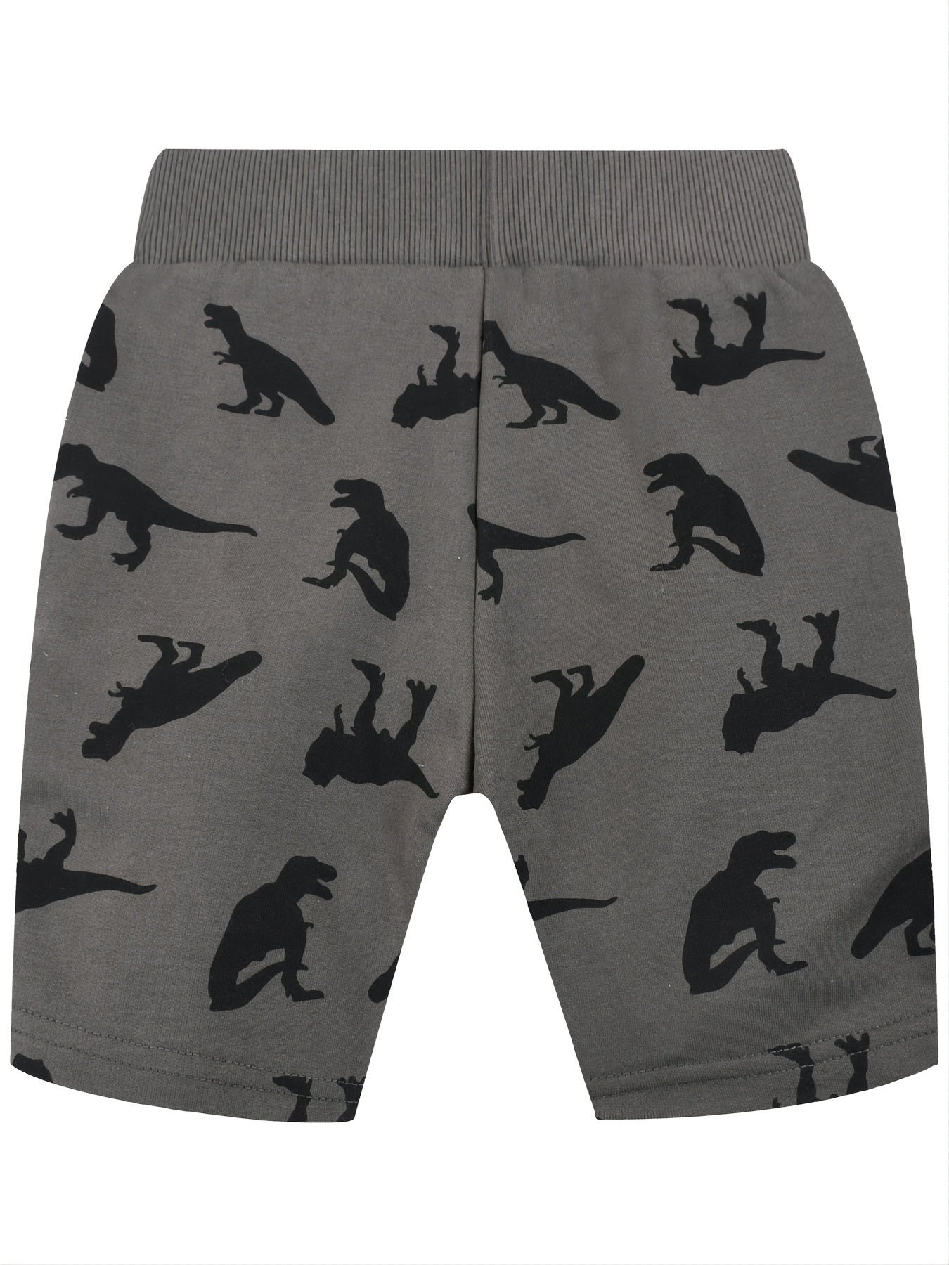 Boys Dinosaur Print Elastic Waist Casual Loose Pockets Shorts
