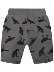 Boys Dinosaur Print Elastic Waist Casual Loose Pockets Shorts