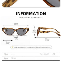 Leopard Cat Eye Sunglasses Small Frame UV400