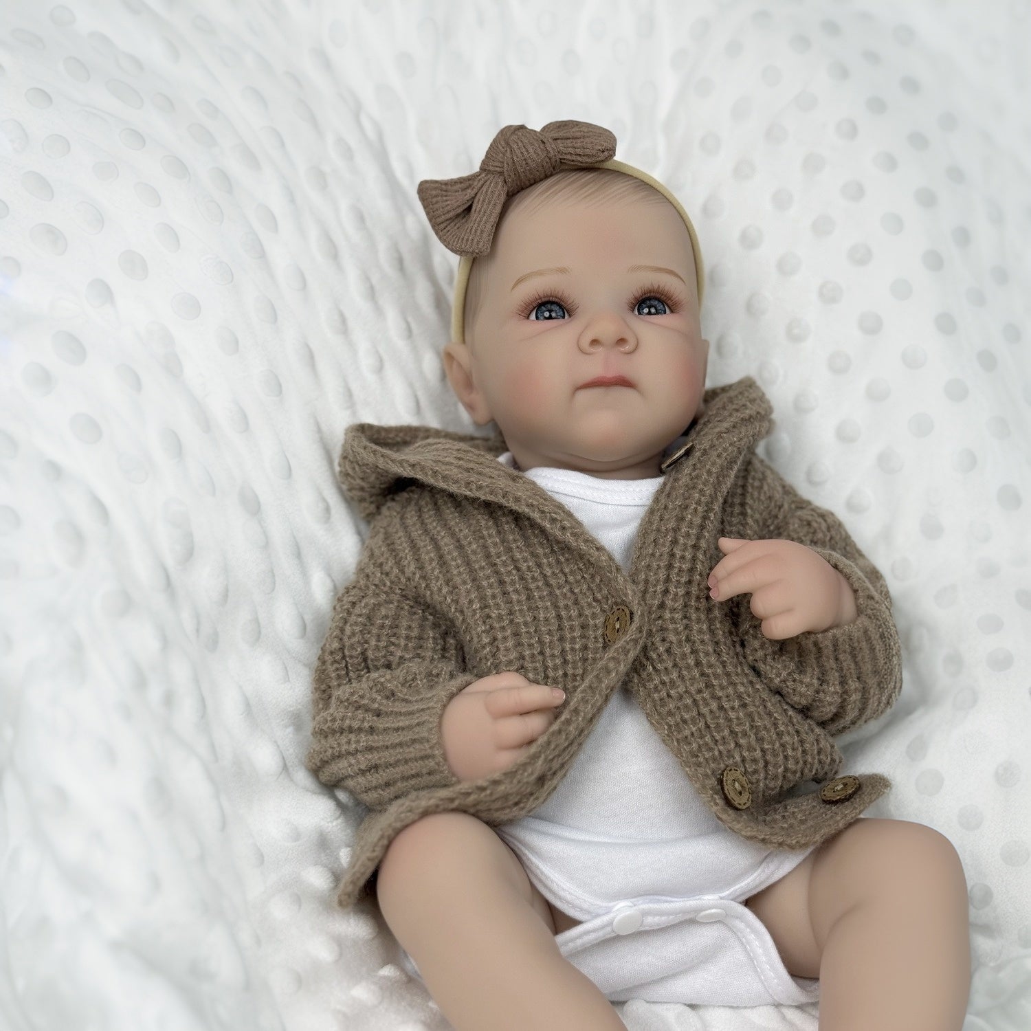 19" Full Vinyl Body Reborn Baby Girl Doll Toy for Kids Birthday Gift