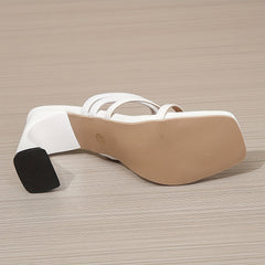 Women's Block Heeled Pumps Open Toe Slip On Shoes
