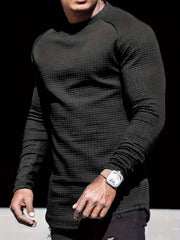 Men's Casual Round Neck Long Sleeve T-Shirt Pullover Top