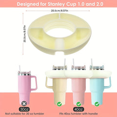 Silicone Snack Bowl For 40oz Tumbler with Handle & 4 Compartments