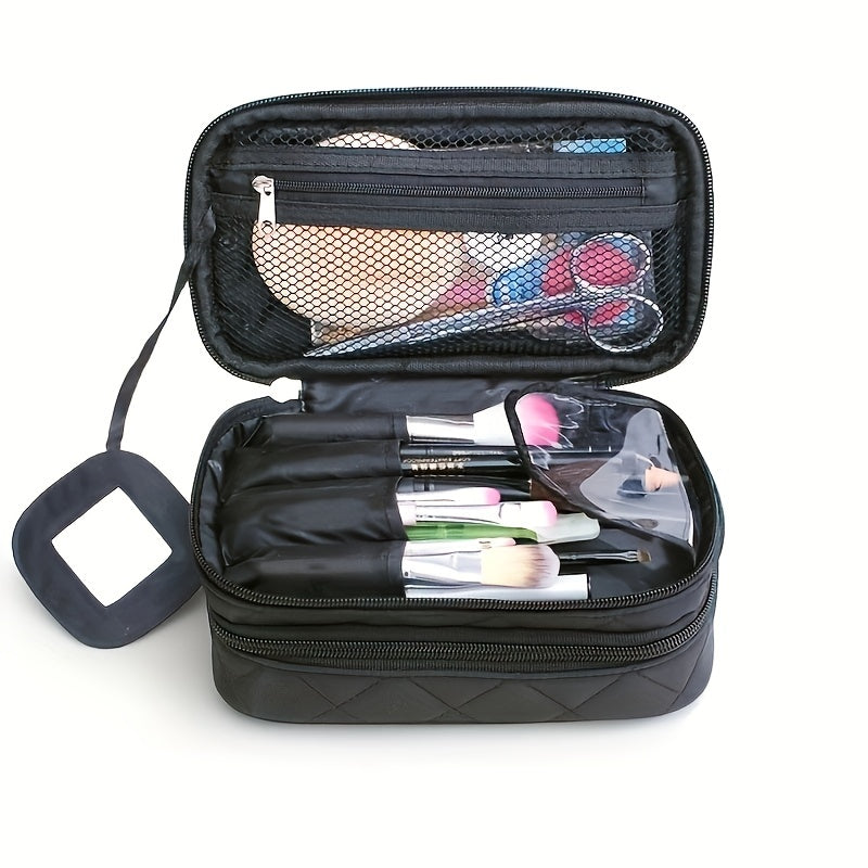 Double Layer Cosmetic Bags Makeup Bag Women Travel Organizer