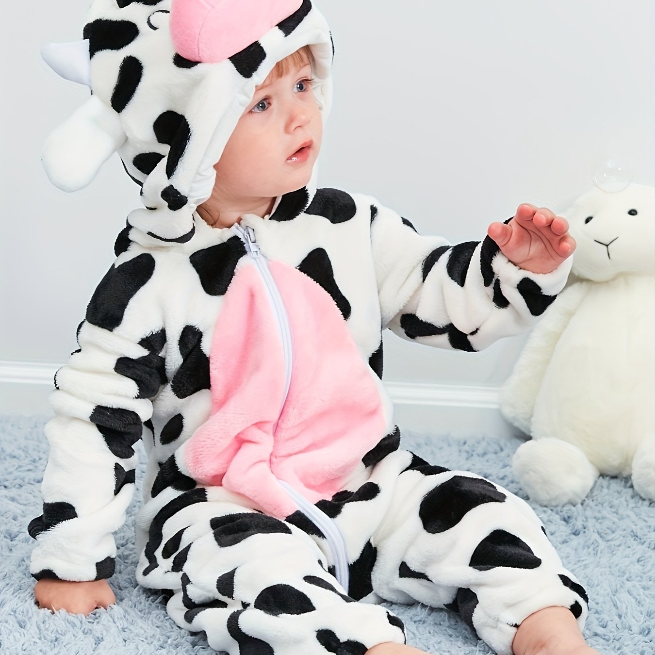 Kids Cow Hooded Onesie for Halloween Fun