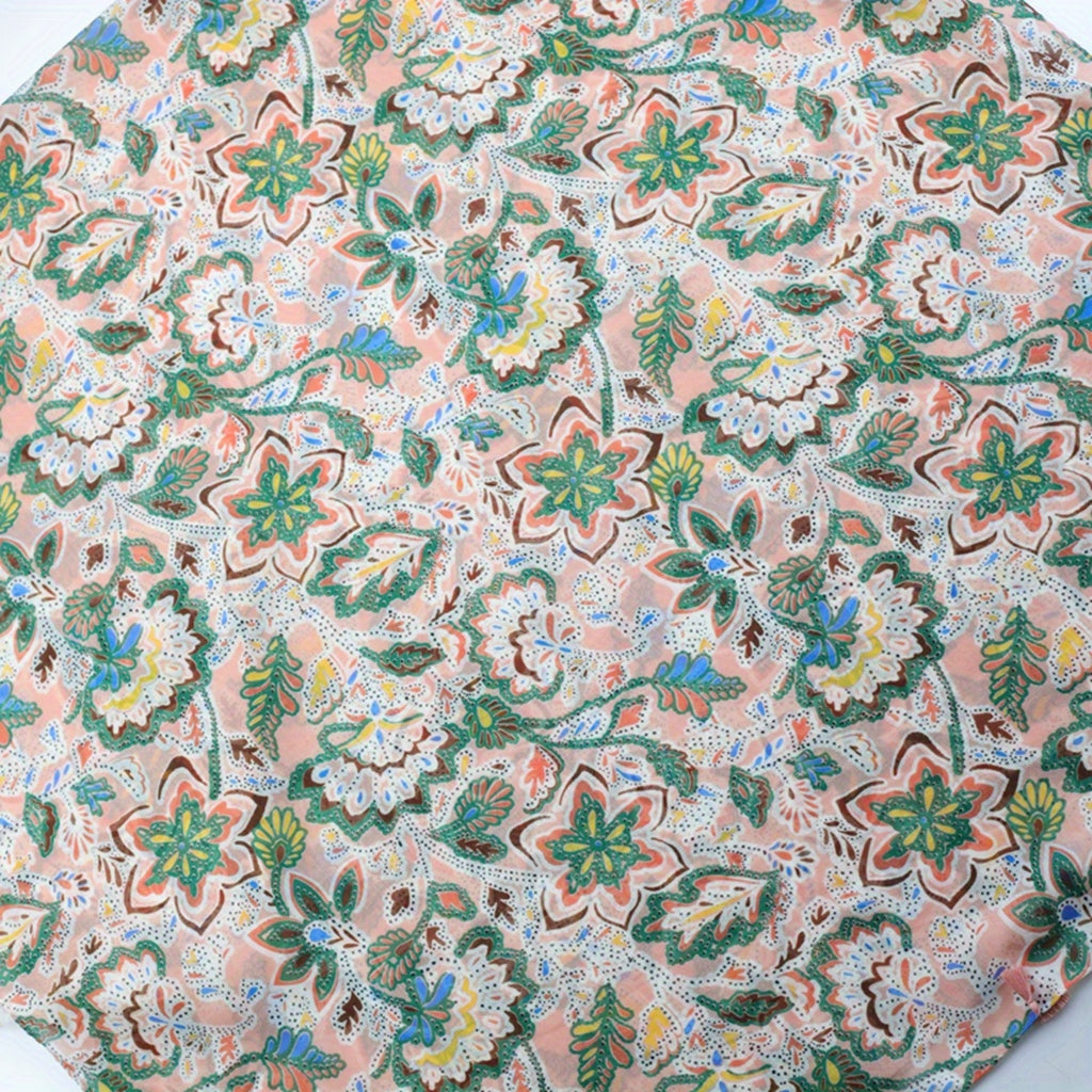 Vintage Floral Paisley Print Scarf Boho Block Tassel Shawl