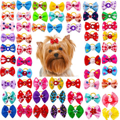10pcs Pet Headflower Bow Layered Dog Ornaments and Cat Accessories
