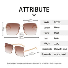 Multicolor Metal Chain Sunglasses with Zipper Case