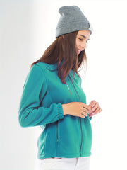 Casual Sweatshirt Jacket Mock Neck Zipper Pockets Sports Coat