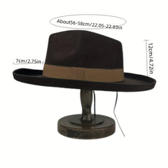 Brown Fedora Hats Jazz Hat with Big Brim Water for Men and Women
