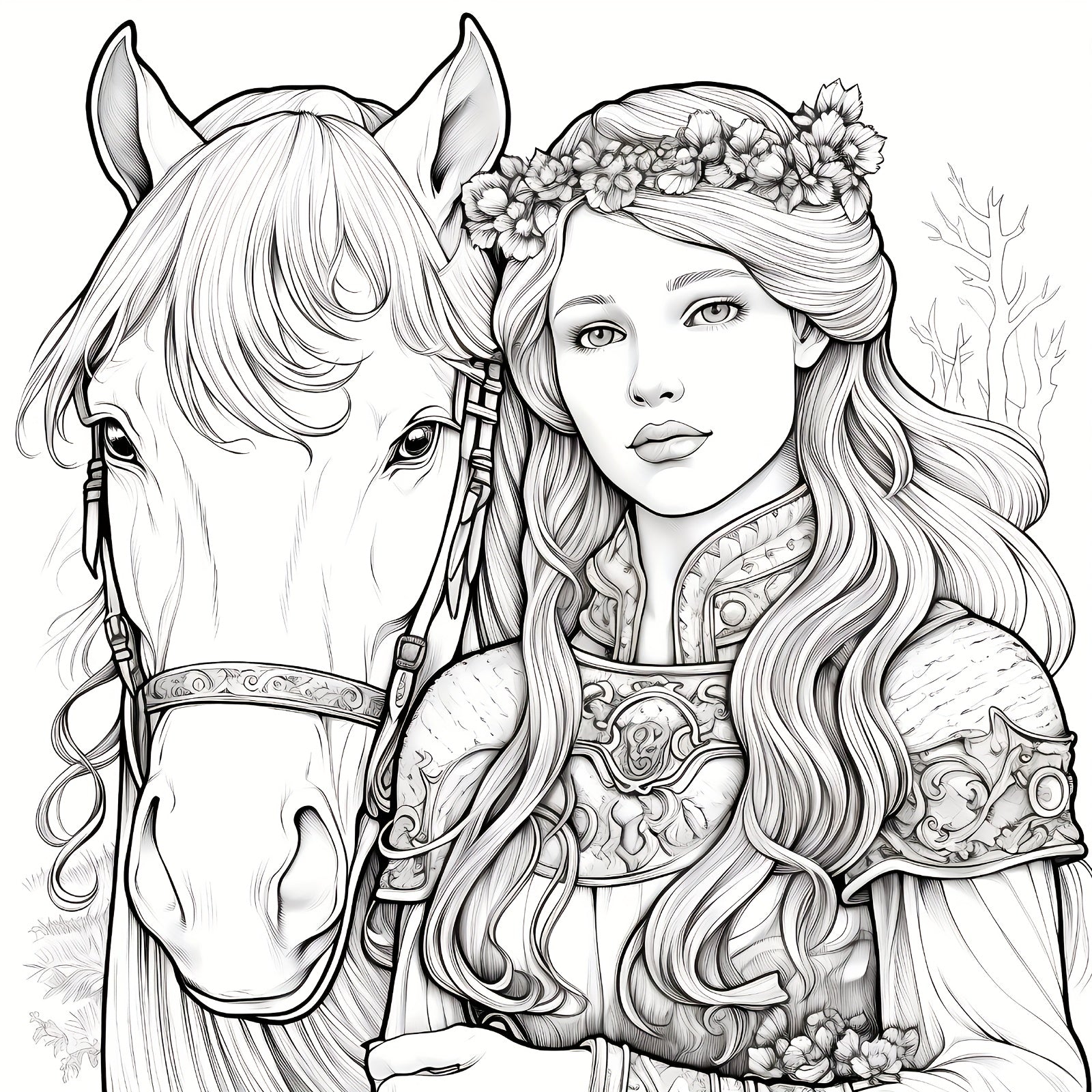 Adult Horse Themed Coloring Book 20 Pages - Ideal for Relaxation and Fun Crafts