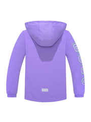 Boys Letter Zip Up Hooded Jacket Raincoat Windbreaker Lightweight