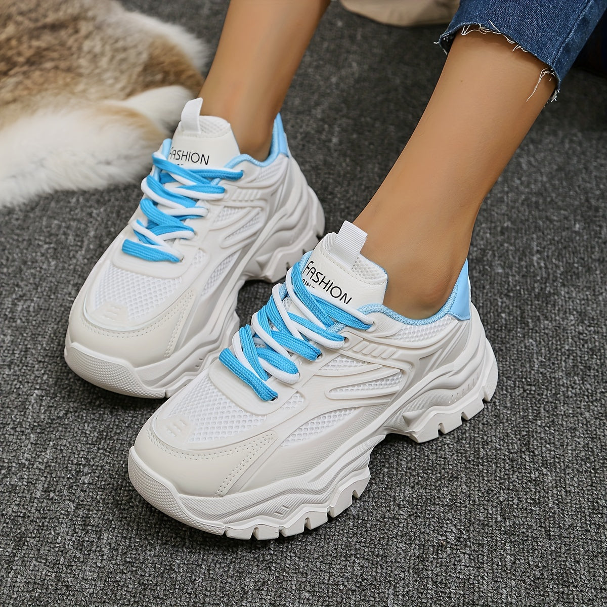 Platform Chunky Sneakers Height Increased Casual Dad Shoes