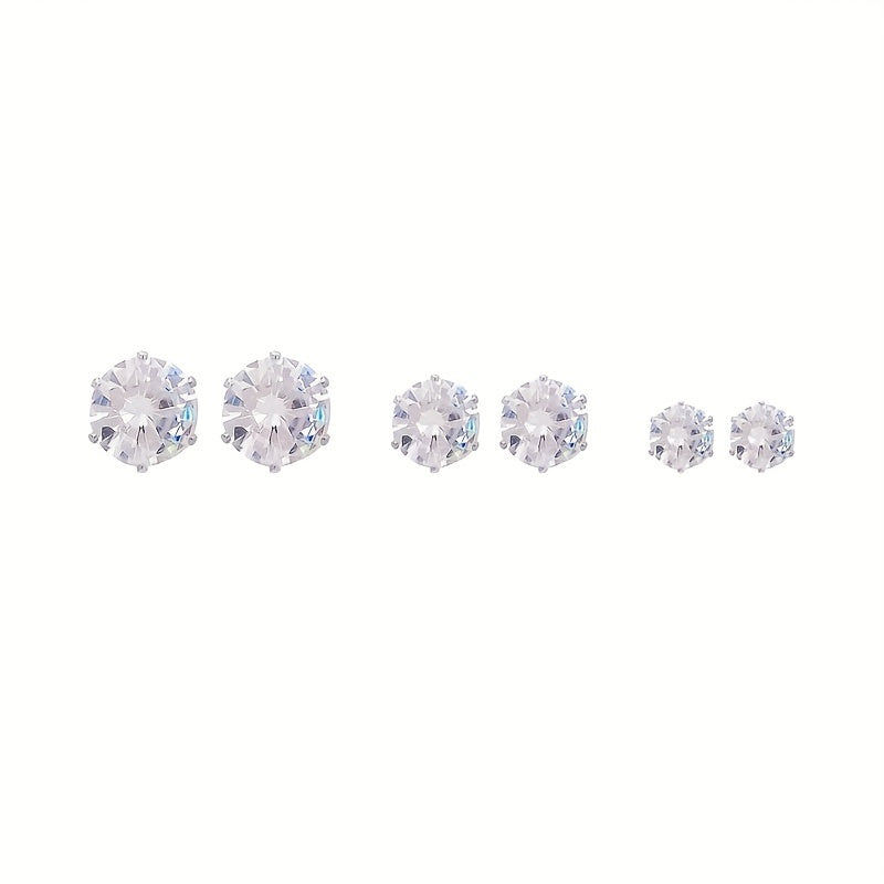 Kids Magnetic Earrings Rhinestone Stud Ear Clip Faux Diamond Jewelry