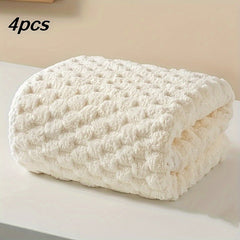 4 Pack Waffle Weave Bath Towels Quick Drying Soft Spa Gym Towels