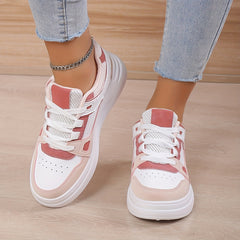 Women's Colorblock Casual Sneakers Flatform Non slip Sporty Shoes