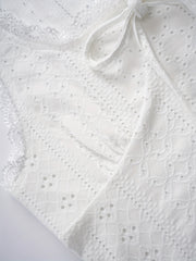 Lace Trim Tie Front Tank Top Sleeveless Casual Summer Women's Clothing