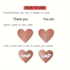 300pcs Heart Scratch Sticker Love Shape Label Birthday & Party Seal Sticker