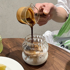 Unique Glass Water Cup Vertical Stripe Fruit Tea Cup for Outdoor Camping