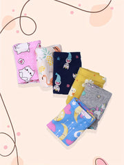6pcs Girl's Triangle Panties Multiple Colors Elastic Waist Shorts 100 Cotton