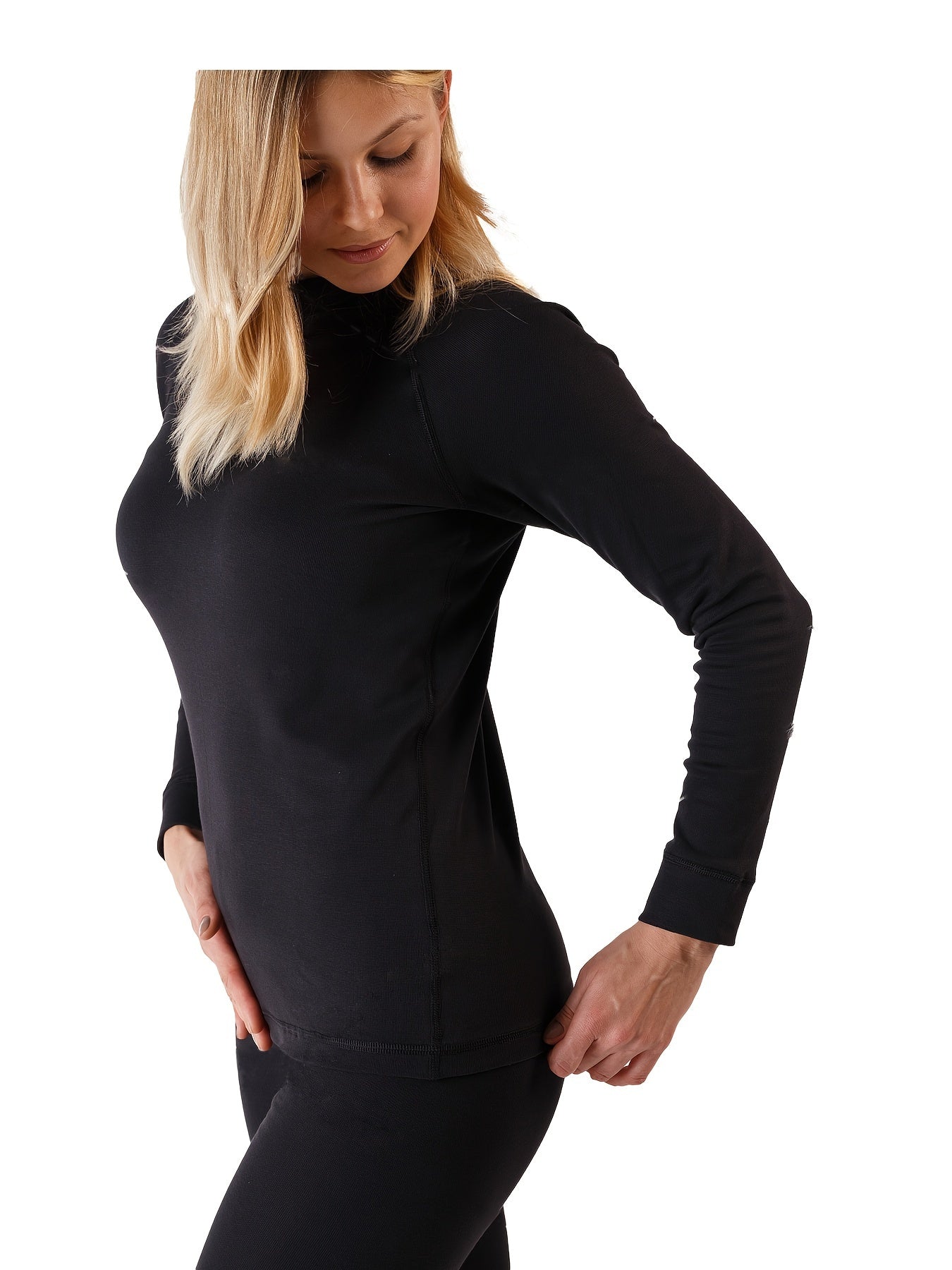 High Turtleneck Pullover Top Long Sleeves Stretch Warm Shirt Women