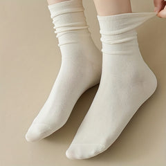 5 Pairs Solid Socks Comfy & Breathable Women's Stockings