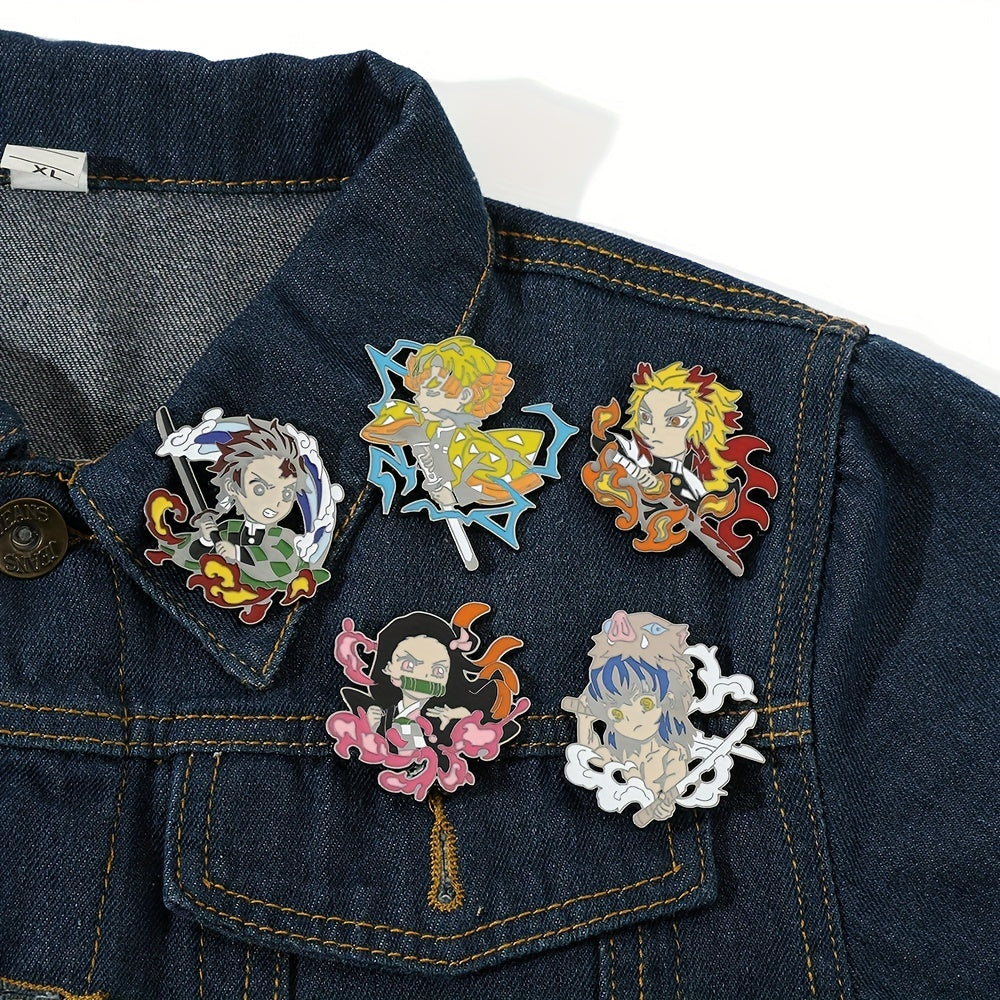 Boys Cartoon Anime Brooch Fun Pin for Hats & Clothing