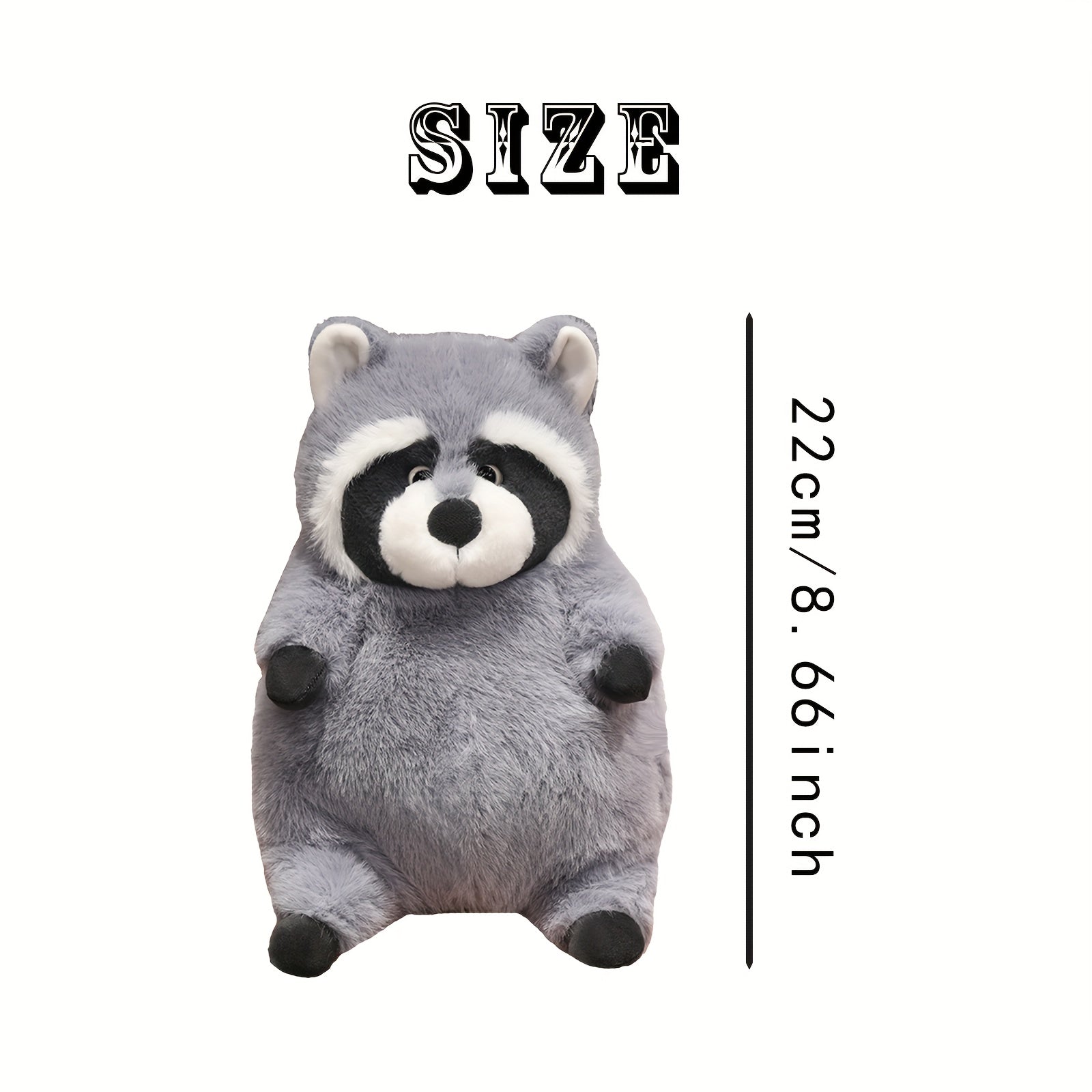 Gray Raccoon Plush Toy for Kids Home Decoration Halloween Gift