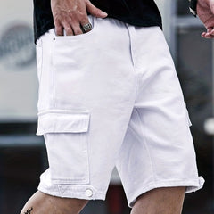 Cotton Denim Cargo Shorts Men's Street Style Shorts