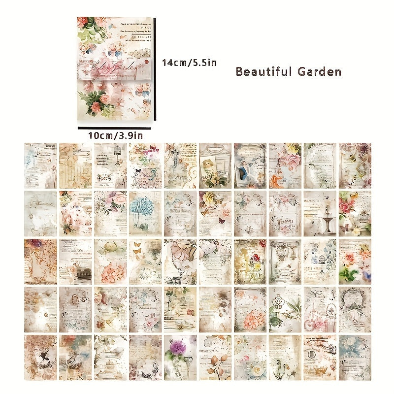 100 Vintage Floral Fern Stickers Scrapbook Junk Journal DIY Craft Album
