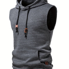 Men's Sleeveless Knit Hoodie Pullover Vest