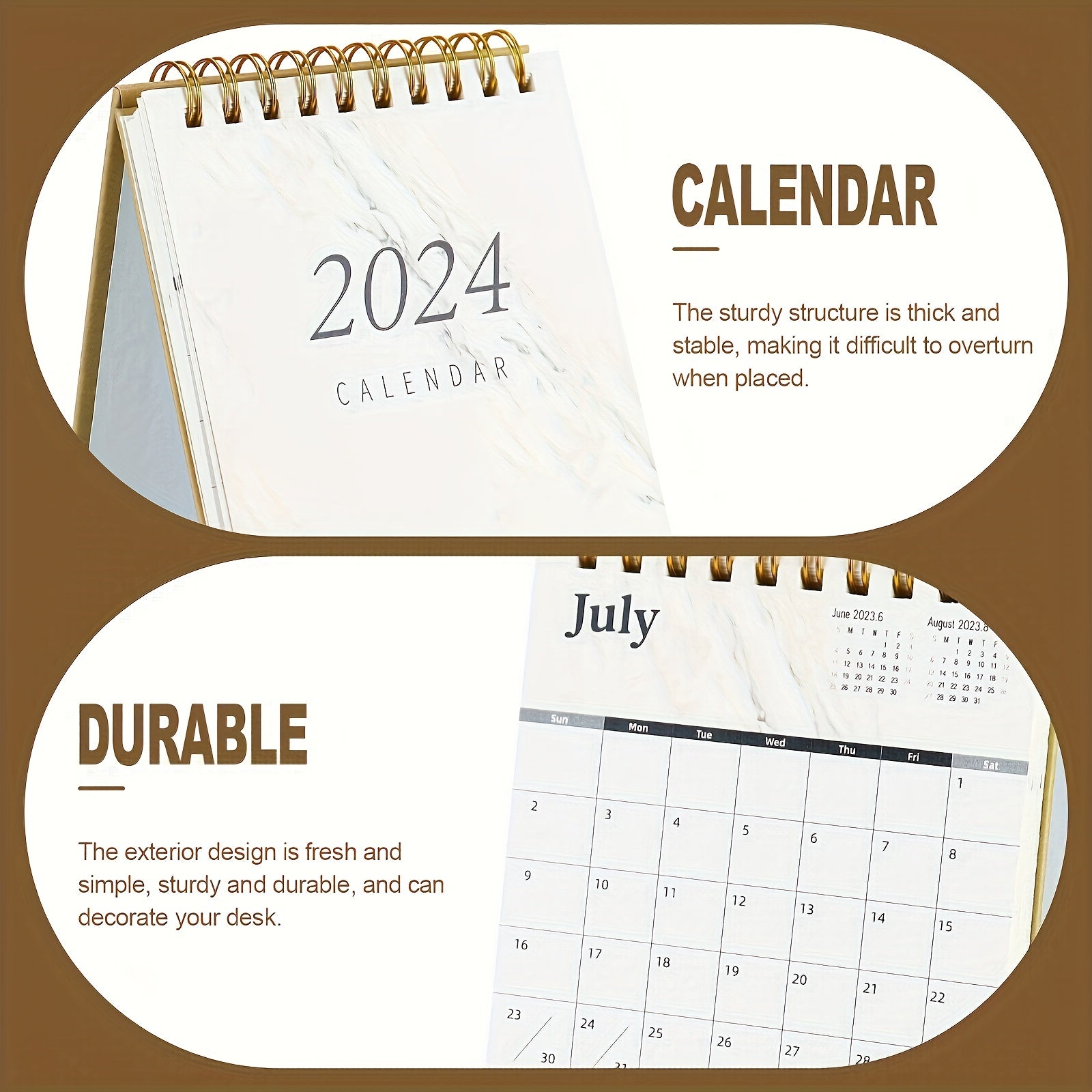 Marble Pattern Desk Calendar Mini Desktop Calendar
