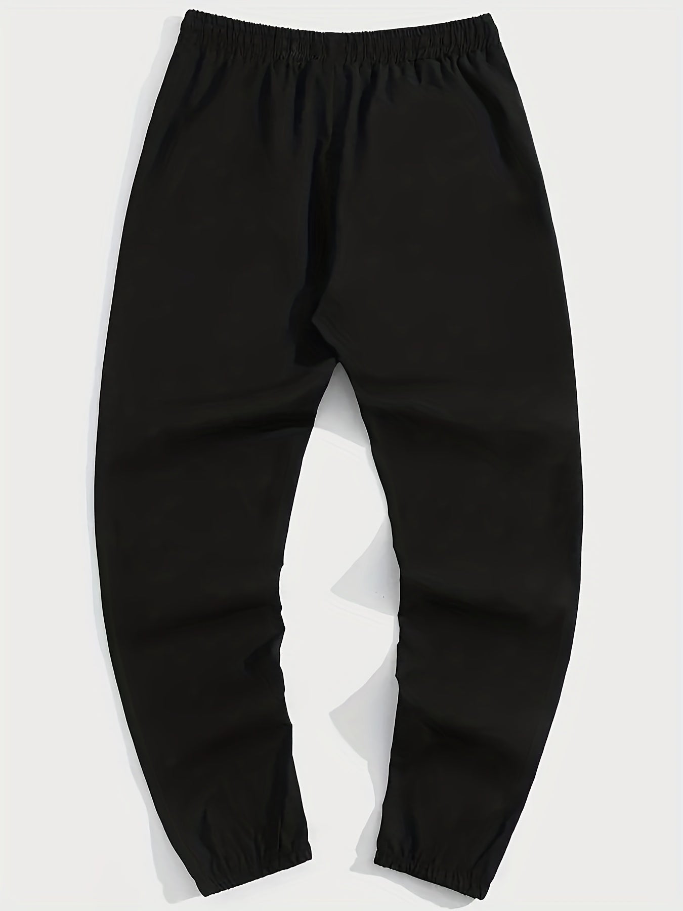 Pink Letter Print Men's Casual Jogger Pants Elastic Waistband Long Pants